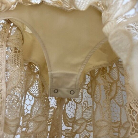 For Love And Lemons Cream Lace Maxi Dress with Black Bow - Picture 8 of 12